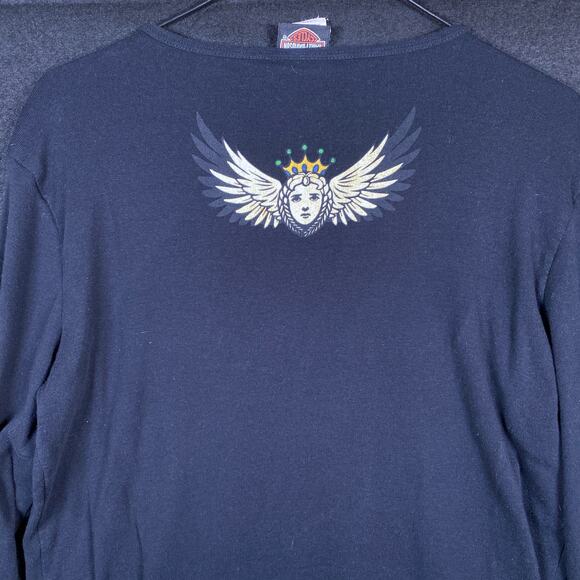 Harley Davidson Womens Shirt Black Motor Queens Milwaukee Long Sleeve Large - Picture 14 of 15